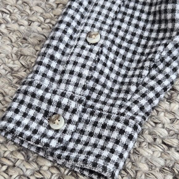 Faherty Sz S Legend Sweater Shirt Black White Plaid Gingham Check Long Sleeve - Picture 11 of 11